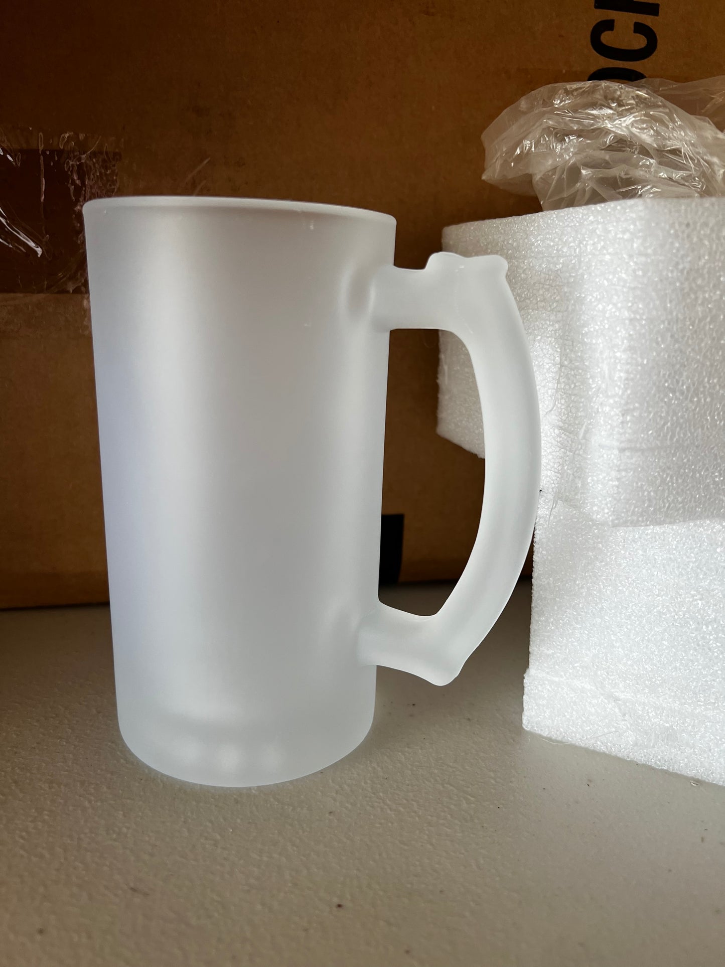 16oz Frosted Sublimation Beer Mug