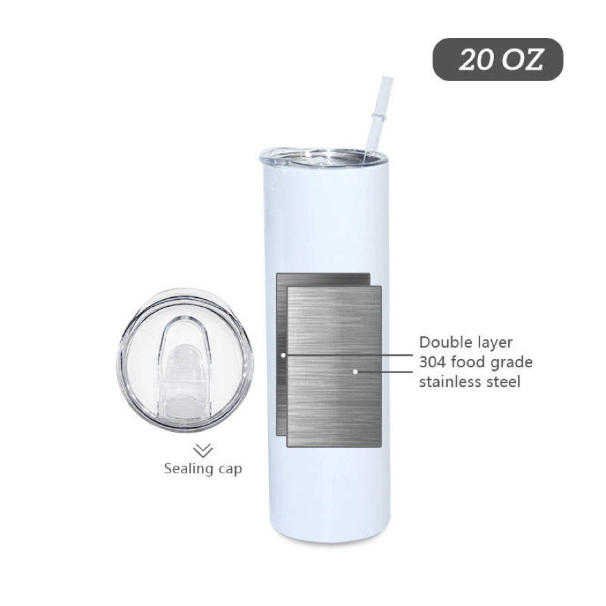 BULK PACK OF 50 - 20oz Skinny Sublimation Tumbler