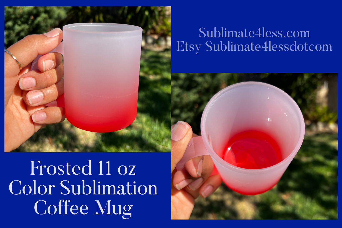 Frosted 11oz Sublimation Coffee Mugs (Fluorescent/Neon Colors