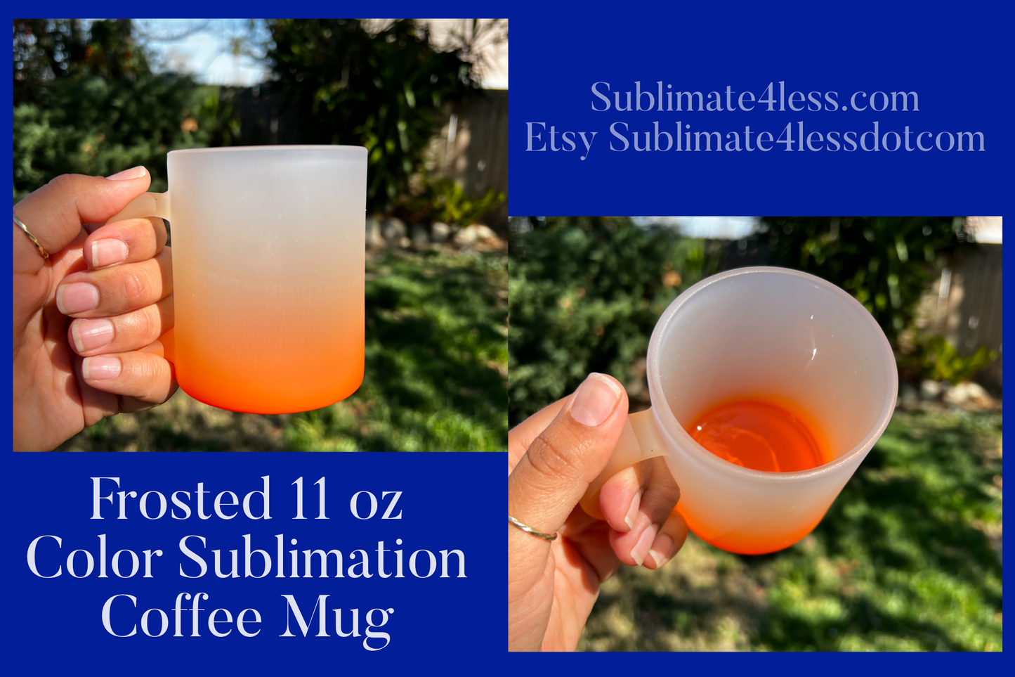 Frosted 11oz Sublimation Coffee Mugs (Fluorescent/Neon Colors