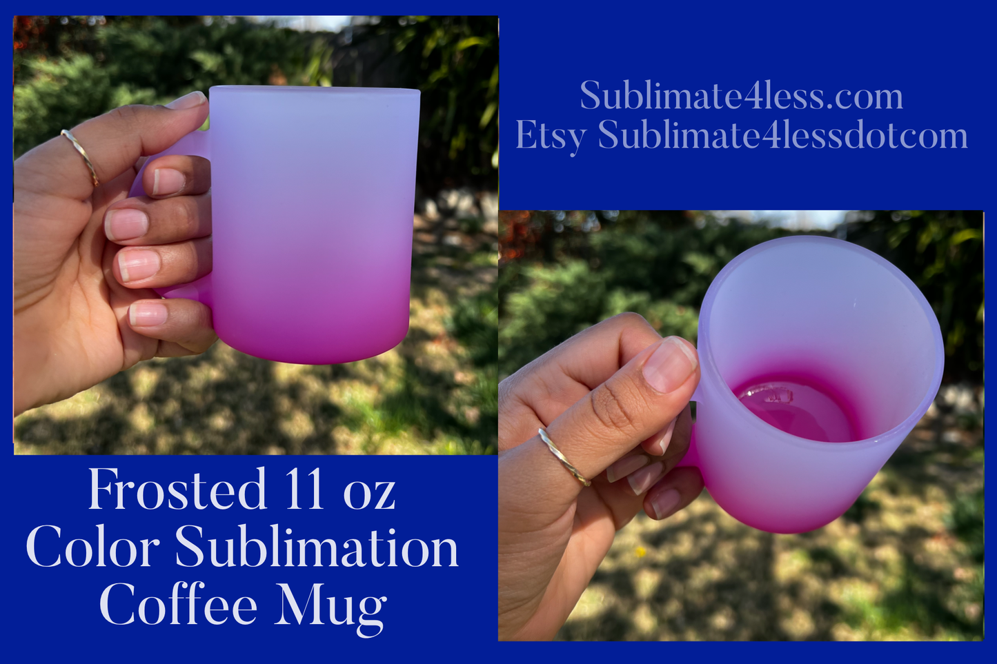 Frosted 11oz Sublimation Coffee Mugs (Fluorescent/Neon Colors