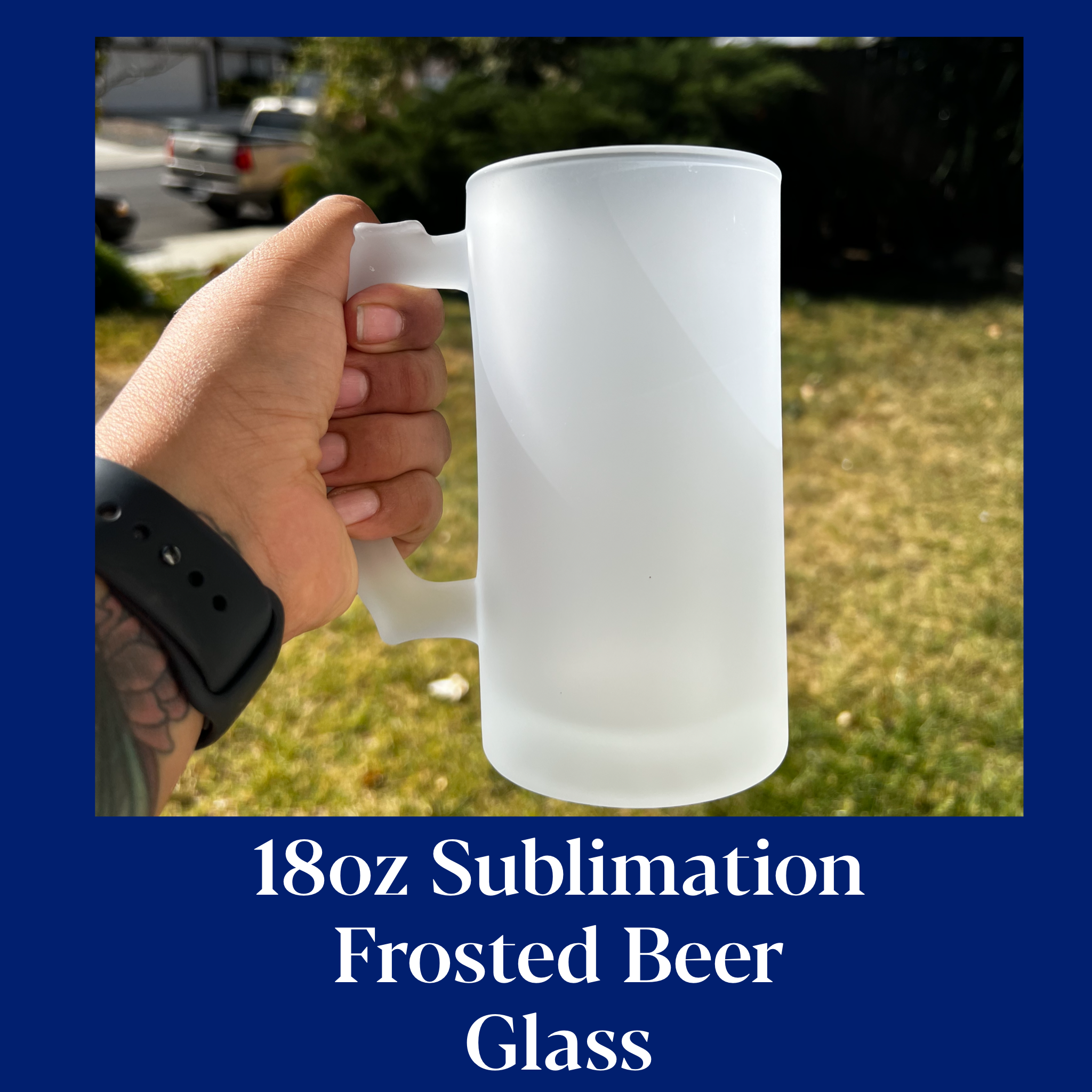 SUBLIMATION 16oz Glass Beer Can - FROSTED