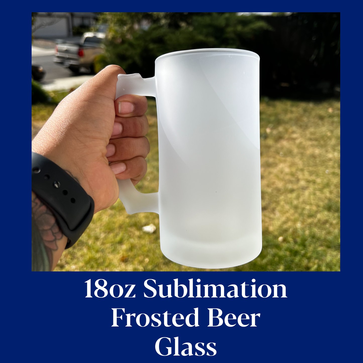 16oz Frosted Sublimation Beer Mug