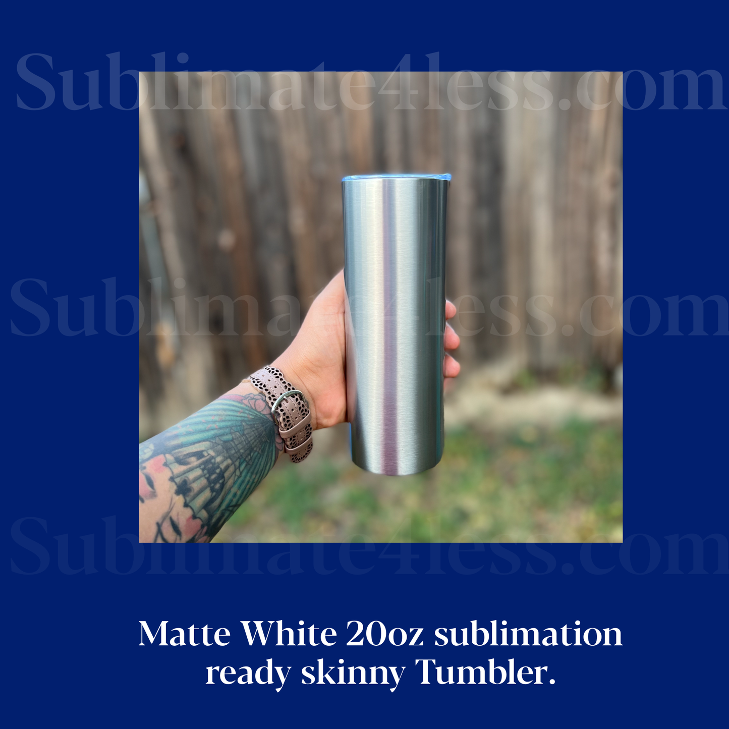 Stainless Steel/silver 20oz skinny Tumbler