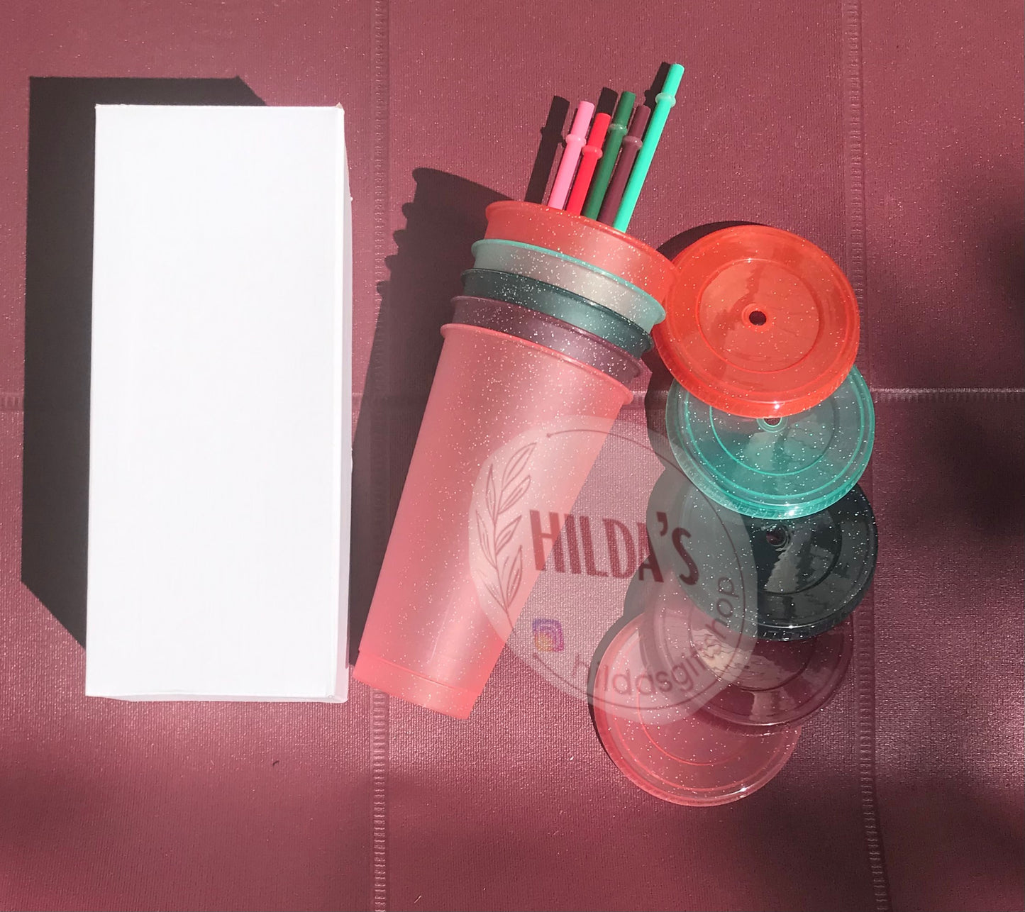 Reusable Cold Cups 24 Oz Glitter Collection