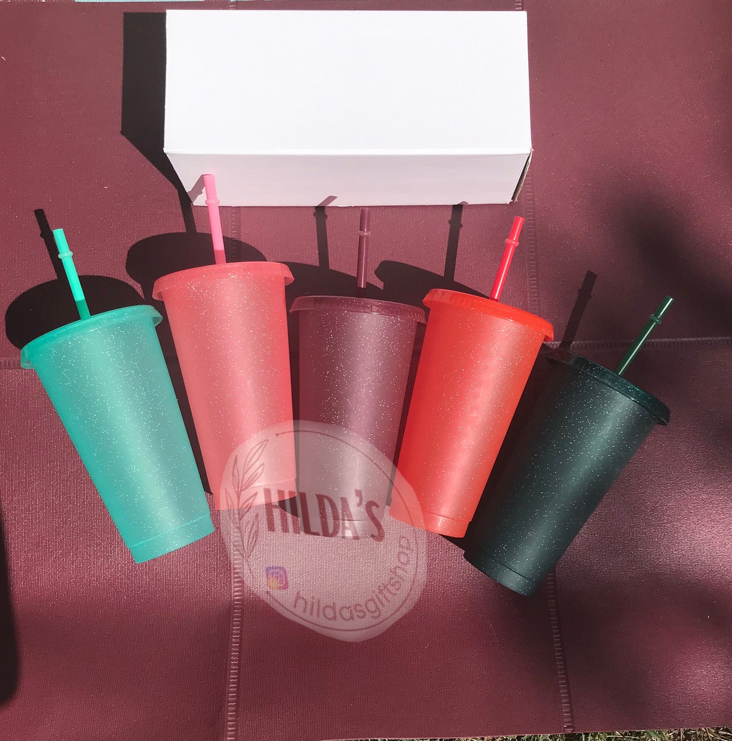 Reusable Cold Cups 24 Oz Glitter Collection