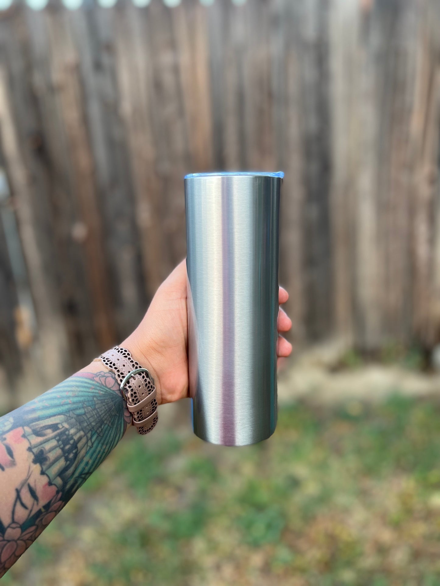 Stainless Steel/silver 20oz skinny Tumbler
