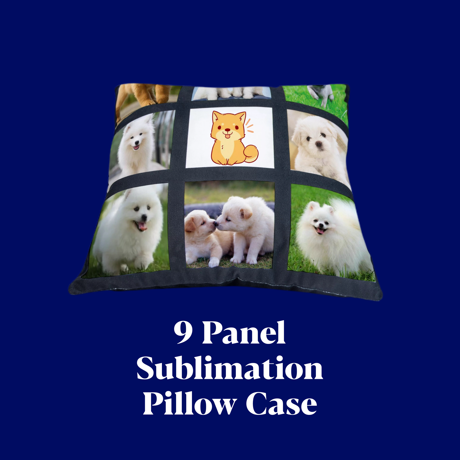 9 PANEL PLUSH SUBLIMATION PILLOW CASE 15.5