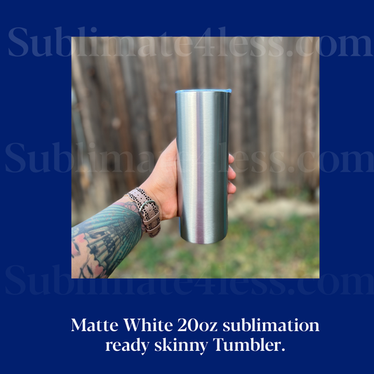 Stainless Steel/silver 20oz skinny Tumbler